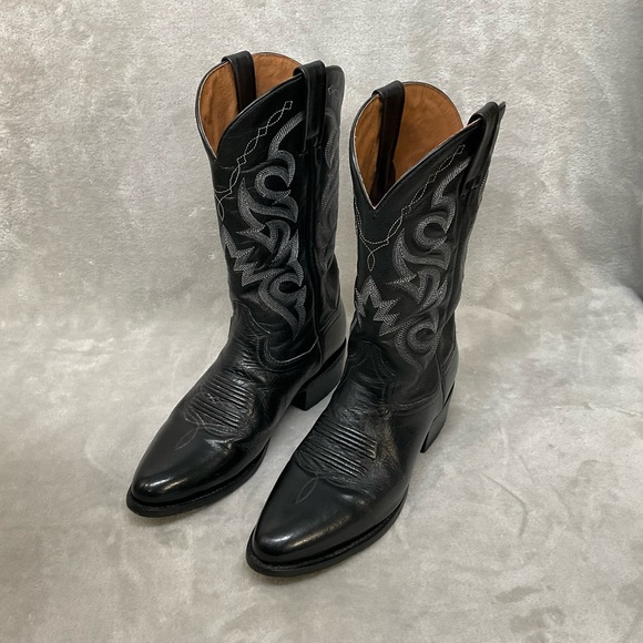 Dan Post Other - Dan Post Black Leather Cowboy Boots Mens Sz 9.5 D Western DP2110R